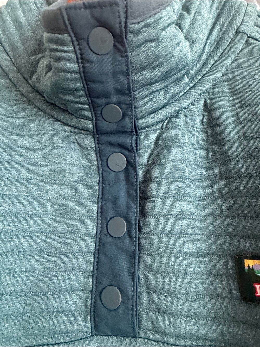 L.L. Bean Teal Ribbed Quarter-Snap Performance Pullover - Picture 5 of 8